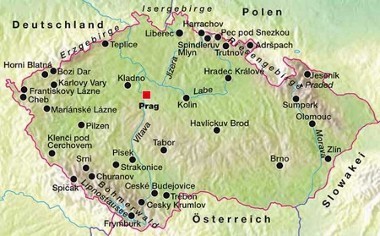 Landkarte Tschechien